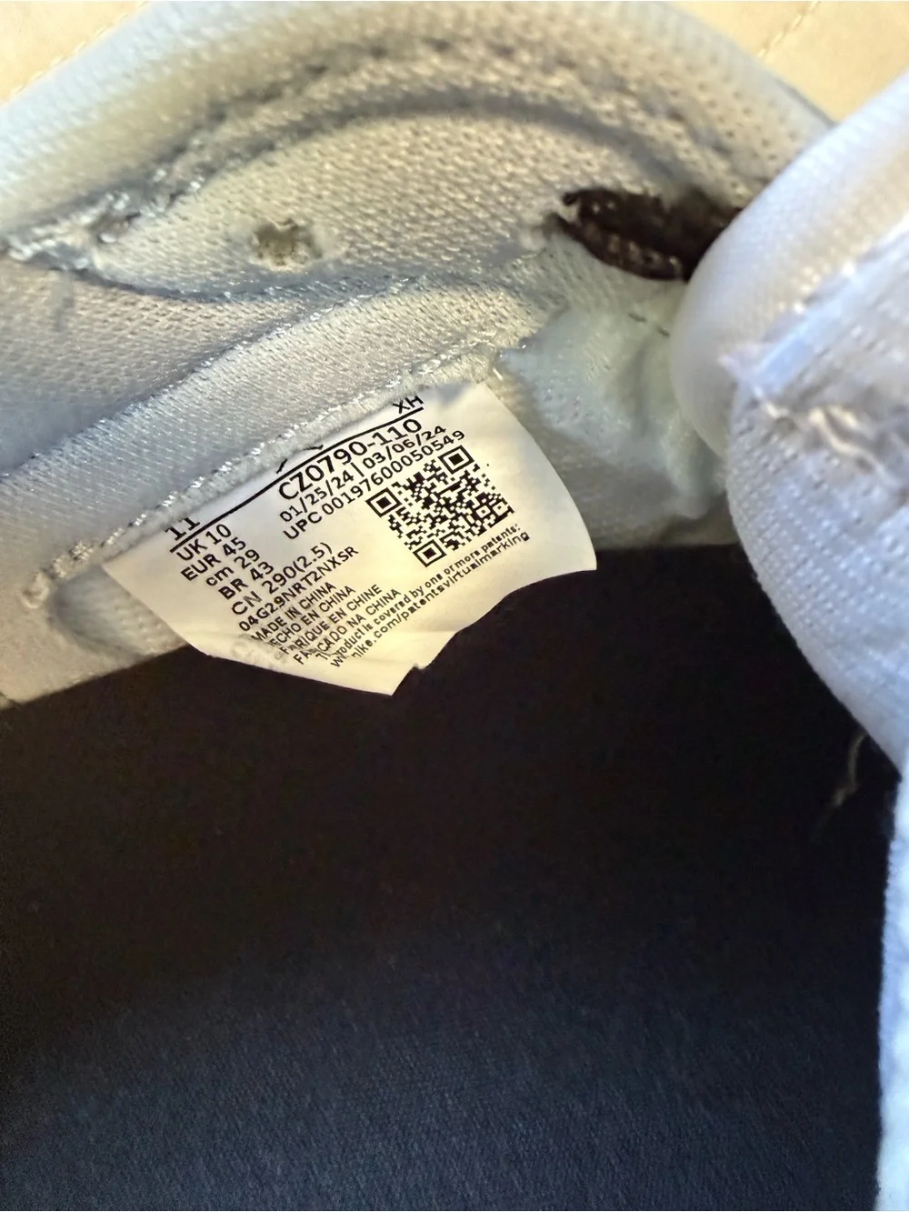 NWOT Nike Jordan 1’s in White, Gray & Black